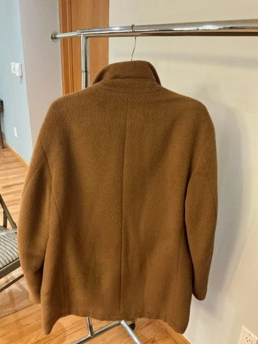 BOSS Hugo Boss Camel Overcoat Quilted Lining Classic Winter Men's L image 2