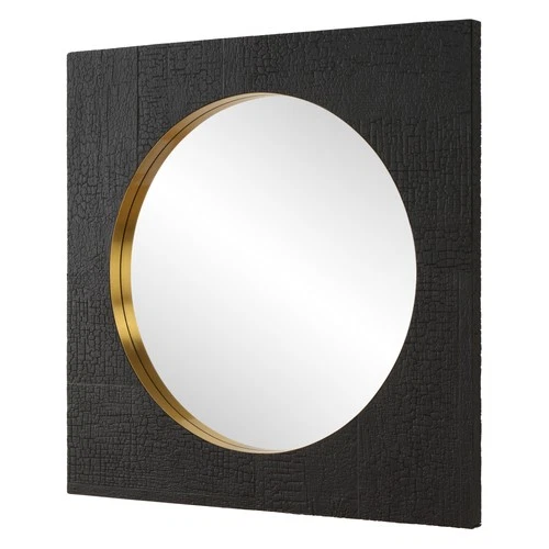 Uttermost 09984 Ember 42" Diameter Circular Framed Bathroom - Black - Picture 3 of 6
