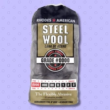 Steel Wool 0000 12 pad Fine Grade Rhodes, American Final Finish Super Fine