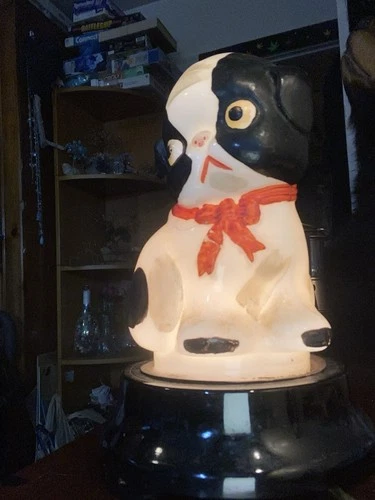 Gillinder Milk Glass Puppy Dog Lamp