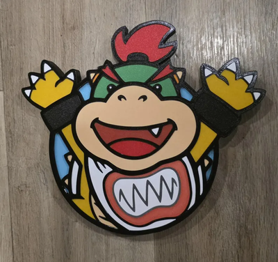 #ad #ad Bowser Jr. Super Mario Wall Art Decoration – 3D Layered Design – $27.99