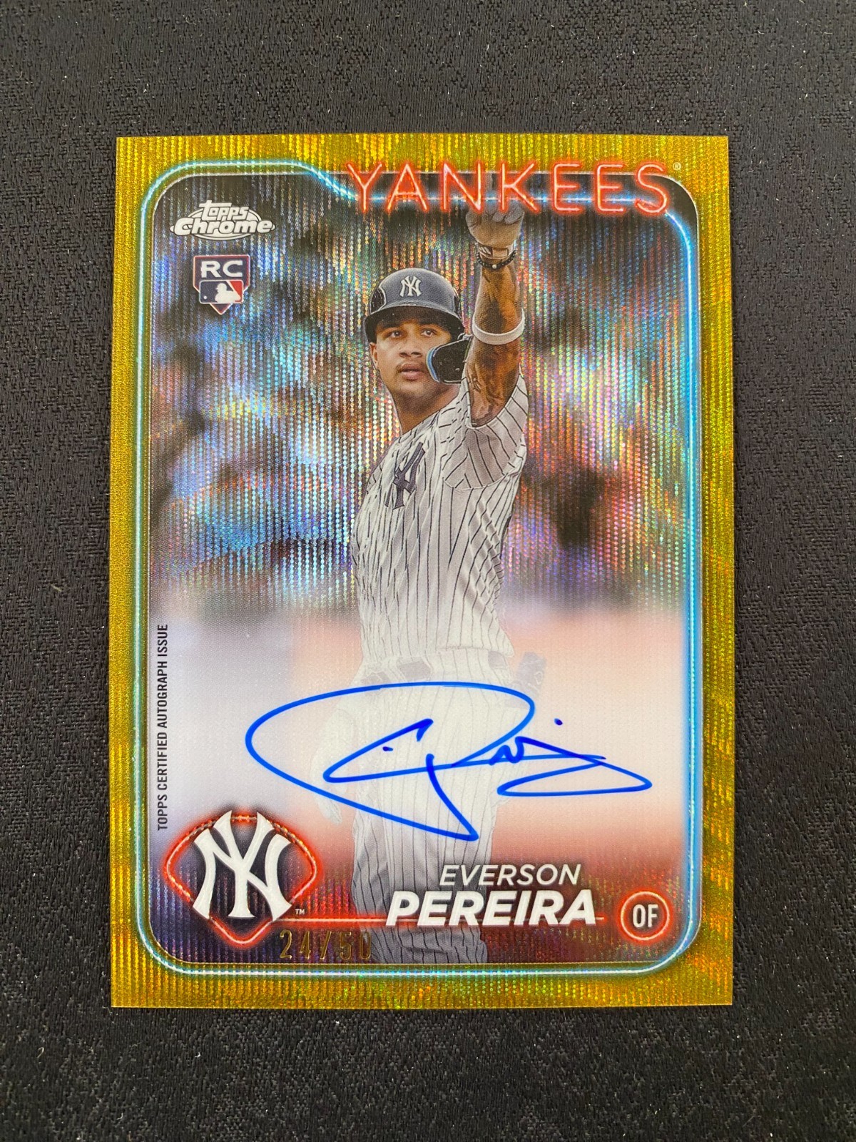 2024 Topps Chrome Everson Pereira Rookie Auto RC Gold /50 #RA-EP Yankees D246