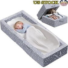 Portable Toddler Travel Bed Folding Crib Safe Design Easy Clean Travel Storage
