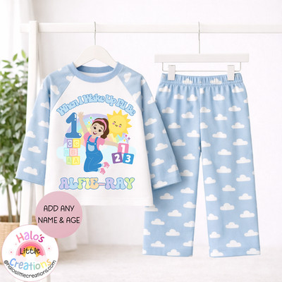 Personalisierter Geburtstags-Schlafanzug Miss Rachel | Wenn ich aufwache Geburtstag Abend Pyjama