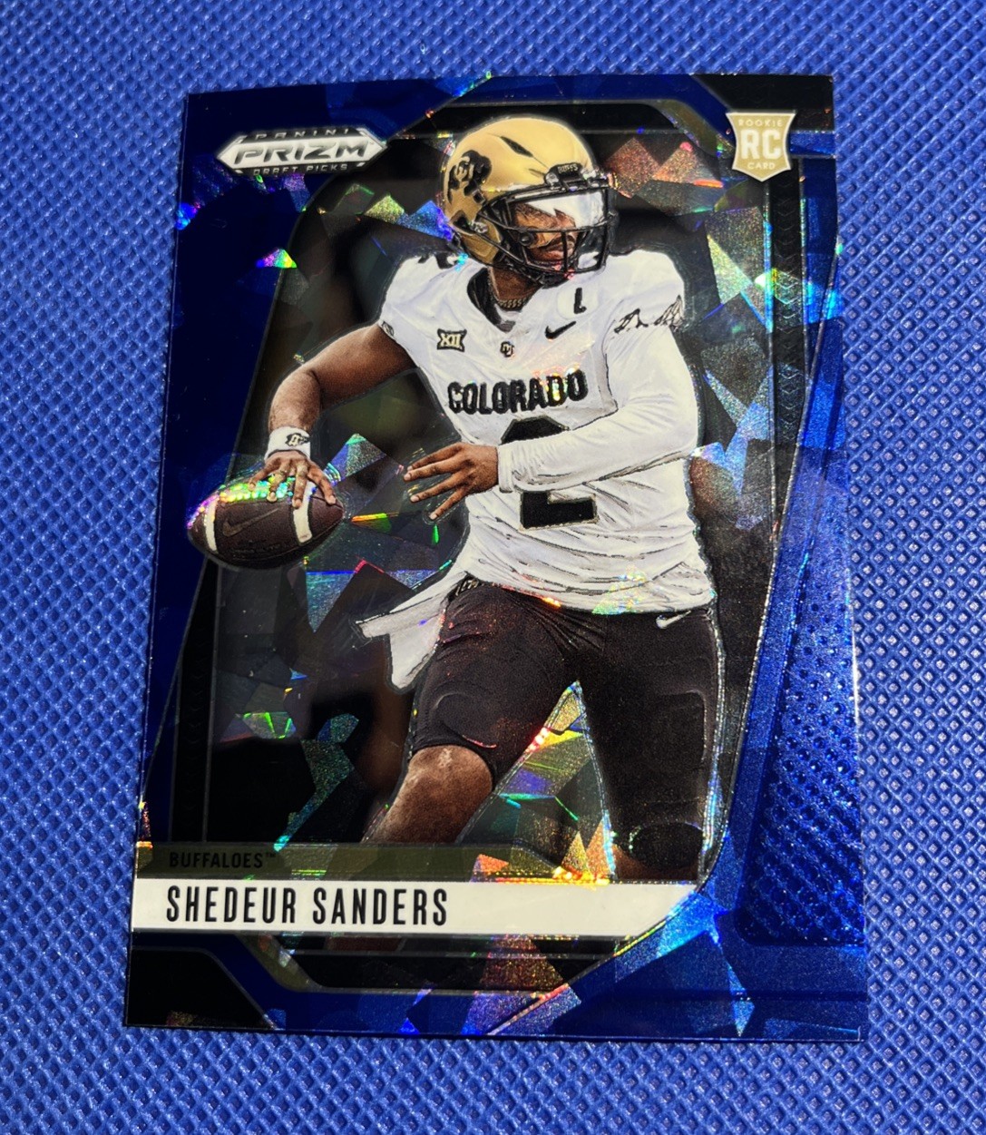 2025 Prizm Draft Picks RC Shedeur Sanders Blue Cracked Ice /149 #19 SP Browns