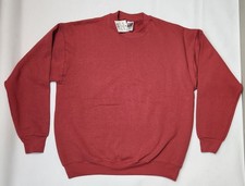 NEW Vintage 90s Fruit of the Loom Plain Maroon Crewneck Sweatshirt XL