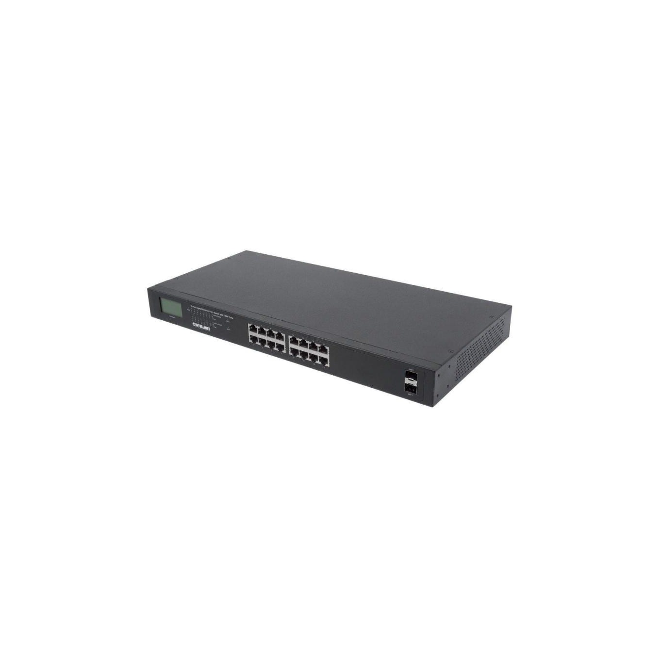 Switch Gigabit 16x RJ45, POE+, 2x SFP, LCD, Rack 19 561259