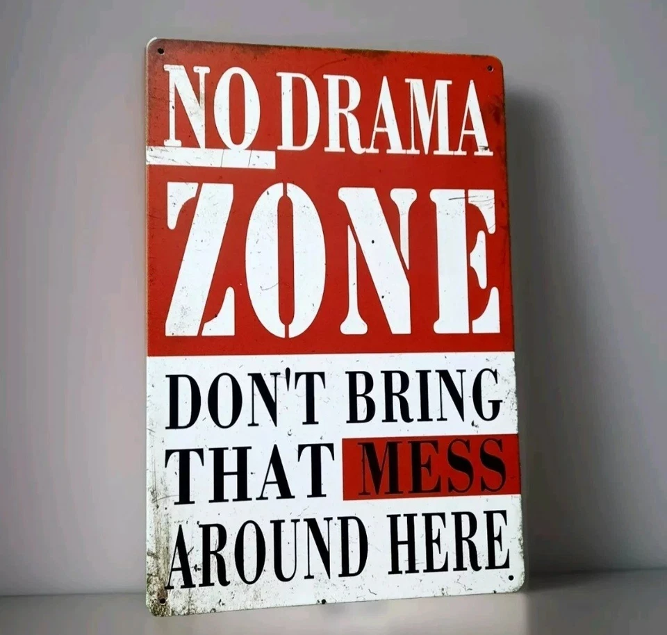 Blechschild No Drama Zone Deko Plakat Poster lustiger Spruch Geschenk Spaß (147) - Bild 1 von 1