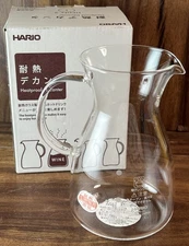 Hario Japan Heatproof Decanter 400ml HPDN-2T Clear Glass Sake Wine Coffee NEW