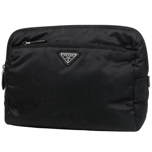 PRADA avec Pochette Logo Maquillage Cosmétiques Accessoires Étui Cosmétiques Pochette Nylo...