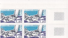 🦬Timbre France N°1889 en Bloc de 4 - Luxe ** - JO Montréal- 1976🦬