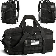 Tactical Duffle Bag with Shoe Compartment, Airline Approved Carry On Backpack