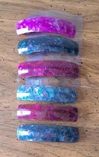 New Set Of Six Multicolor Opalescent Pearl Finish 4"L Hair Accessorie Barrettes