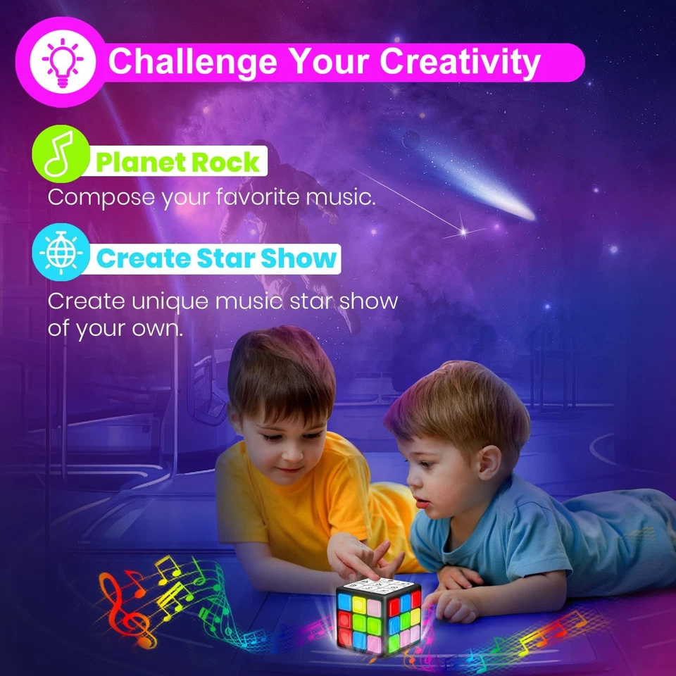 Cubo portátil de jogo recarregável, 15 jogos divertidos de cérebro e memória com tela de pontuação, - Imagem 4 de 4