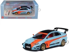 MITSUBISHI LANCER EVO X VARIS RHD LIGHT BLUE 1/64 CAR BY CM MODEL CM64-EVOX-01
