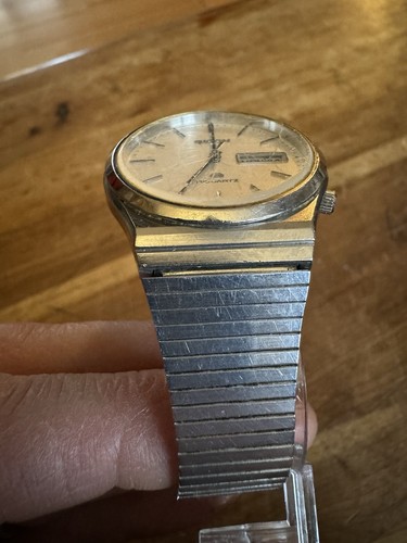 RARE Ricoh Riquartz Snowflake Dial 580507 Day Date Vintage Men Watch - Bild 4 von 15