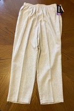 NWT Women's VTG Briggs Pull On Pants Beige Stretch Easy Care Large 18W