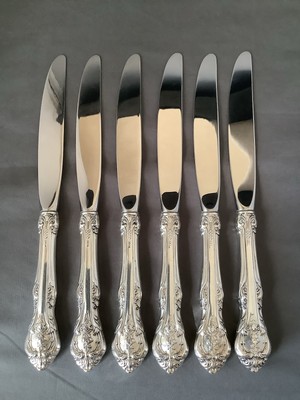 Set of 6 Gorham King Edward Sterling Silver Place Size 9-1/4  Knives