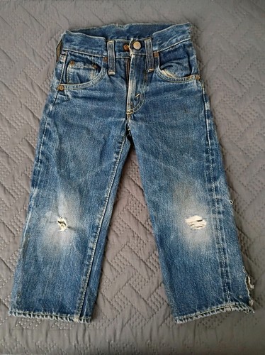 Vtg 1969 Baby Levis Sz0 Distressed Big E Selvidge Talon S.F. CA USA 302-0117