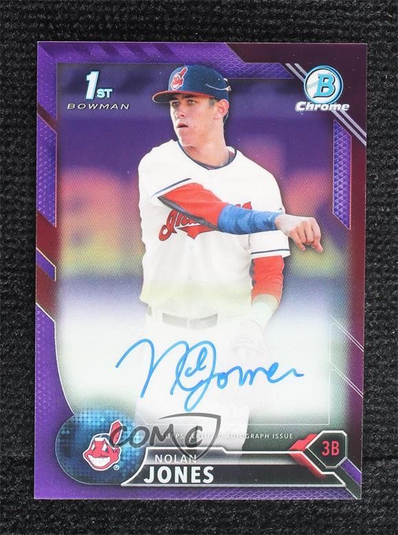 2016 Bowman Draft Chrome Pick Purple Refractor /250 Nolan Jones #CDA-NJ Auto 9u0