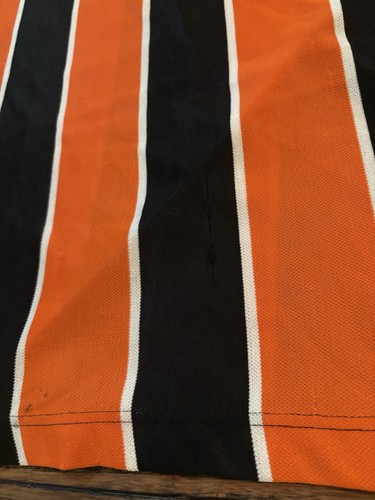 Vintage Nike Soccer Jersey Orange Black Striped Center Swoosh Size XL 90s Team - Picture 5 of 8