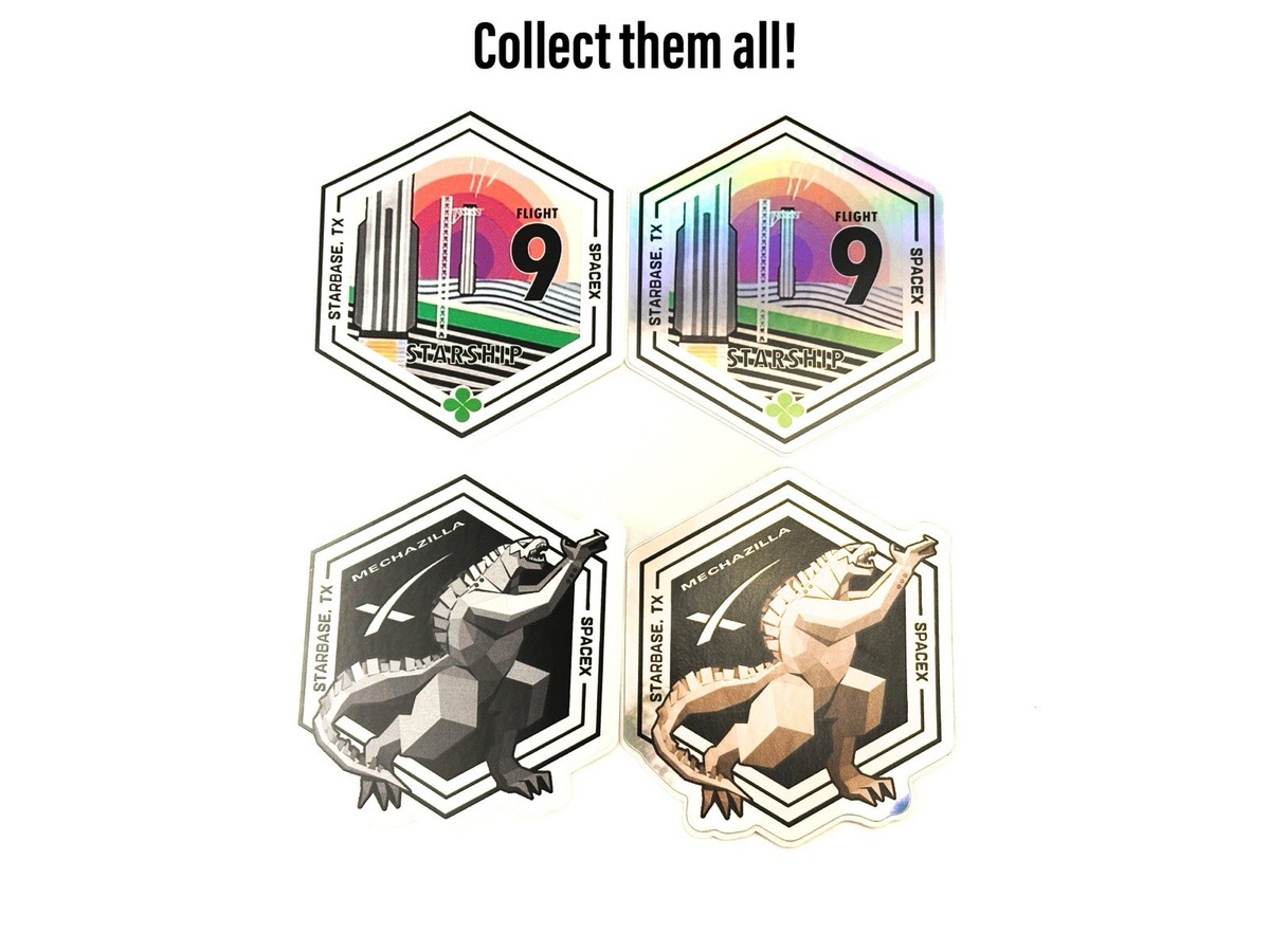 SpaceX Starship Flight 9 and Mechazilla Sticker 4 Piece Set