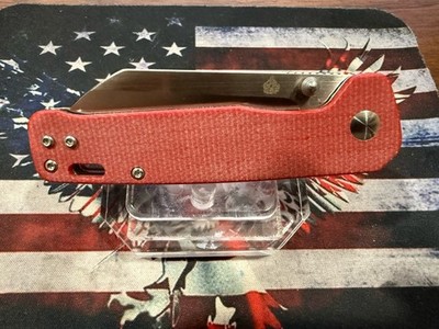 QSP Knife Parrot V2 Linerlock Red Micarta Folding D2 Steel Pocket Knife NEW