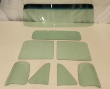 Green Tint Glass 1954 Chevy GMC Pickup Windshield Vent Door 3 Piece Back Set