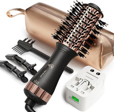 Dual Voltage Hair Dryer Travel Hair Brush , Hair Curler Small Hair Straightener