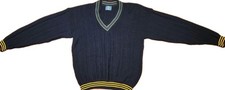 JANTZEN Sweater Men’s Size XL Blue Gold Trim Vintage Pullover Vintage USA MADE