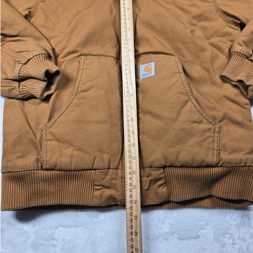 Carhartt Jacket Boys size Large 14-16 Brown Canvas Quilted Hooded - Picture 3 of 9