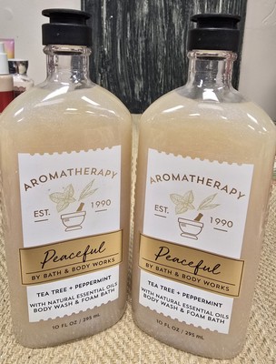 2 Bath & Body Works Aromatherapy Peaceful Tea Tree Peppermint Shower Wash Foam