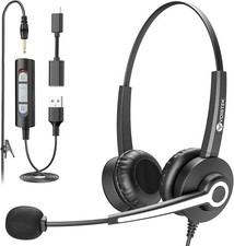 USB Headset with Microphone,Wired Headset for PC/Laptop,Computer Headphones with