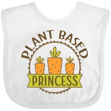 Inktastic Vegan Veggie Plant Based Princess Baby Bib Veganism Food Healthy