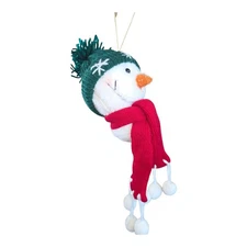 Vtg. Plush 6" Snowman Head Ornament w/ Scarf Great For Christmas Wreath Making!