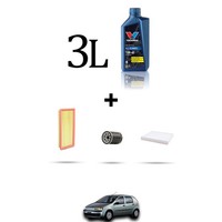 Hoffcar Wartungsset 3 Filter Und 3L ÖL FüR Fiat Punto Ii 1.4 16V 70KW Ab 2003