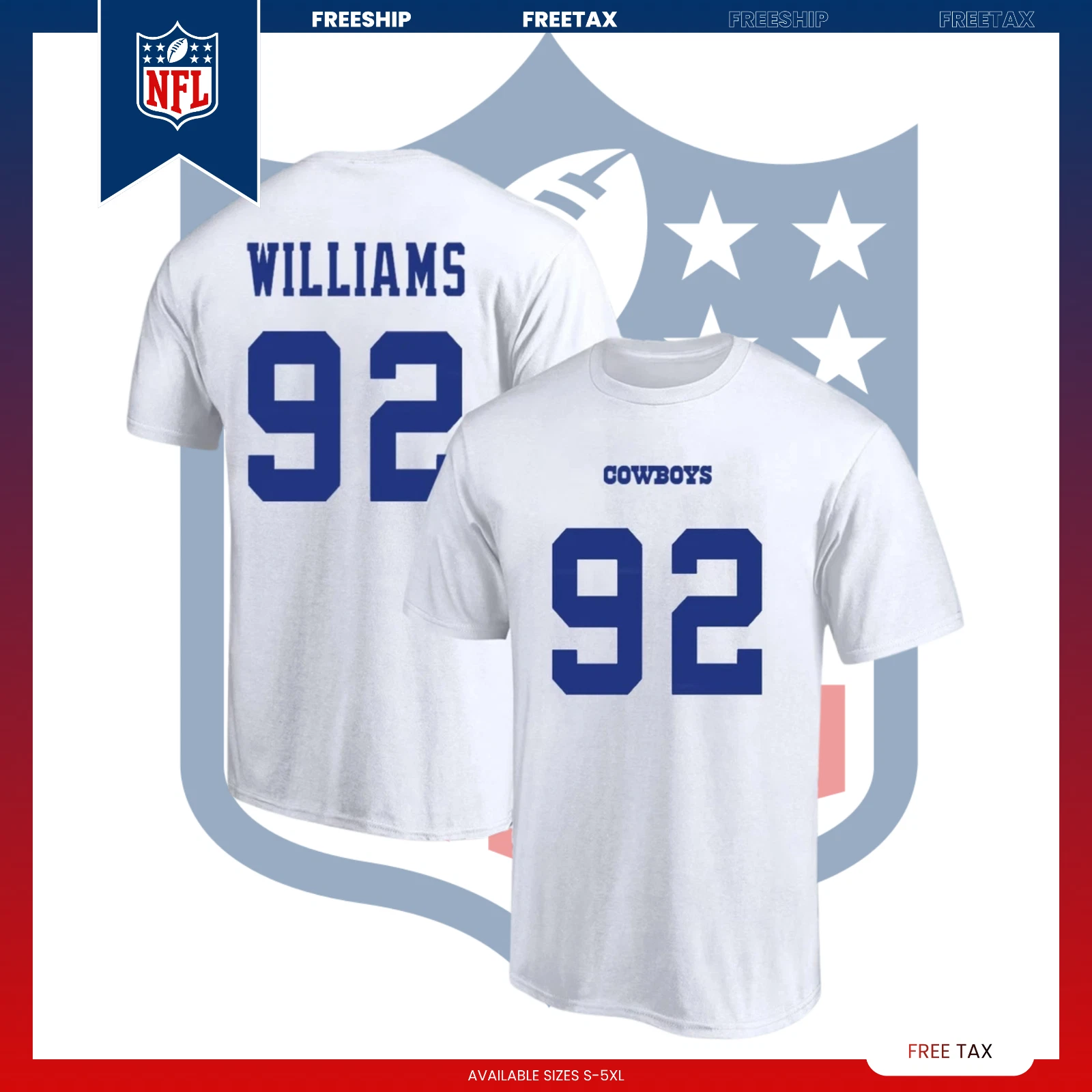 Welcome Quinnen #92 Williams Dallas C Name & Number Players Gift Fan
