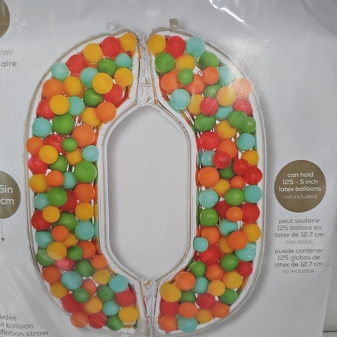 Anagram Balloon Formz 52.5"  Zero (0) Silver Foil Balloon Birthday Party Decor