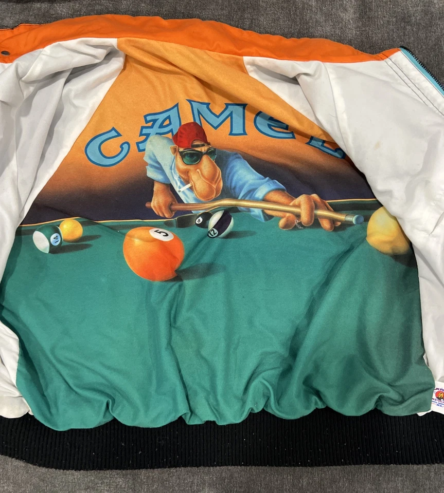 Vintage 90's Joe Camel Windbreaker 1992 Jacket Pool Cigarettes Billiards Mens XL - Image 3 of 4