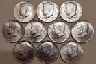 Lot of 10 1967 40% Silver Kennedy Half Dollars 1967 Halves, Fifty Cent Coins