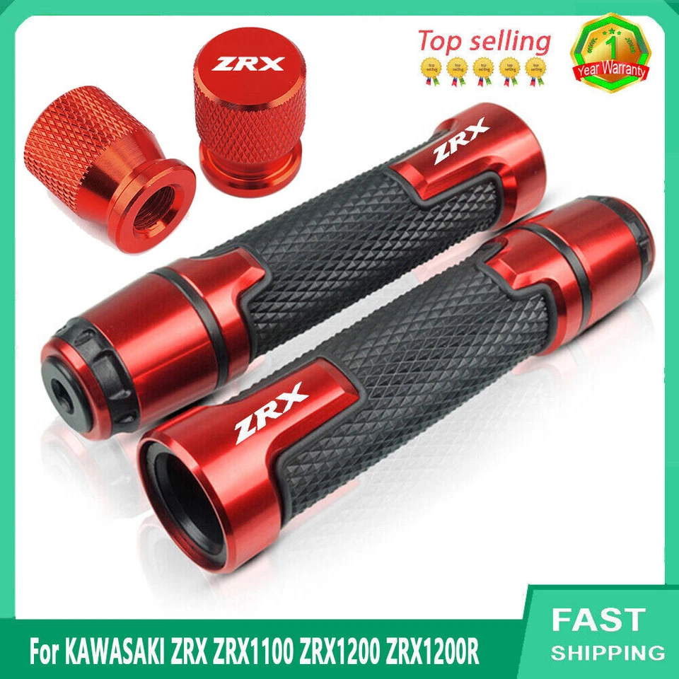 For KAWASAKI ZRX1100 ZRX1200 ZRX1200R Handlebar Grip Handle Grips+tire valve cap Foto 4 de 4