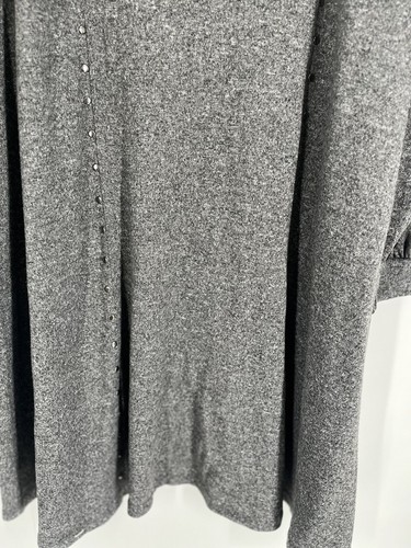 SPENSE sweater knit swing dress gray studded size 2X long balloon sleeves - Picture 5 of 11