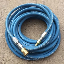 4000PSI 3/8" x 50FT Blue Non-Marking Pressure Washer Hose w/ QC Fittings 