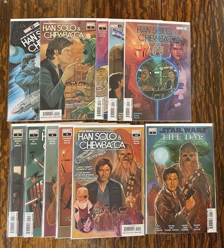 MARVEL COMICS STAR WARS HAN SOLO & CHEWBACCA LOT! ISSUES #1 - #10! LIFE DAY #1 !