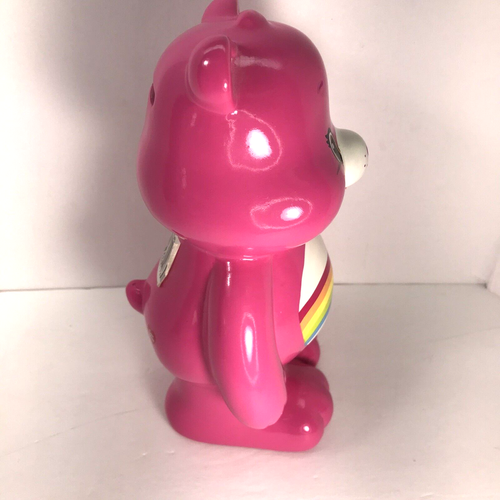 Care Bears Girl's Pink Cheer Bear Piggy Bank Coin Rainbow Ceramic 2015 F.A.B - Picture 2 of 6