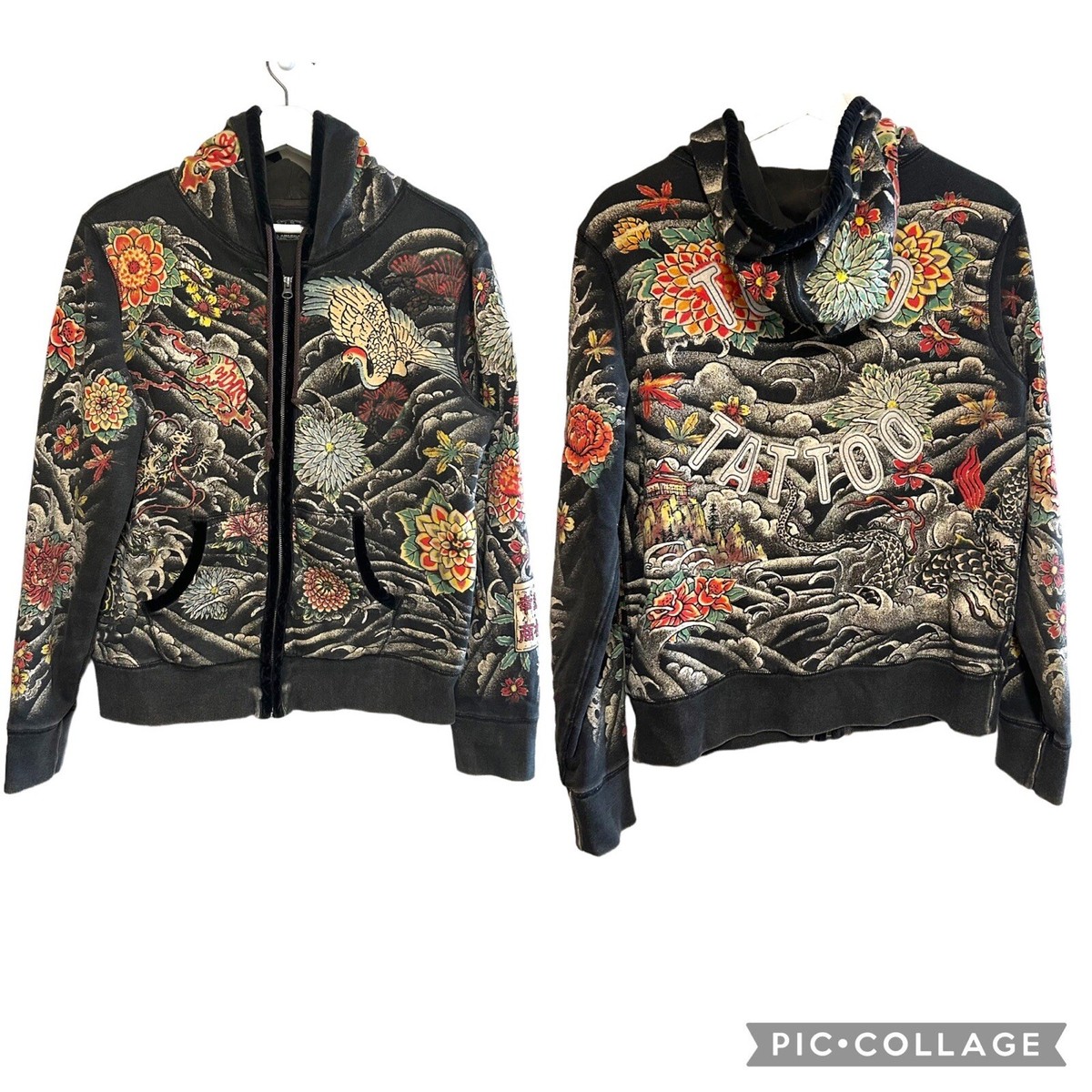 Y2K vintage Lucky Brand L Asian dragon crane flower Y2K vintage Lucky Brand L Asian dragon crane flower
