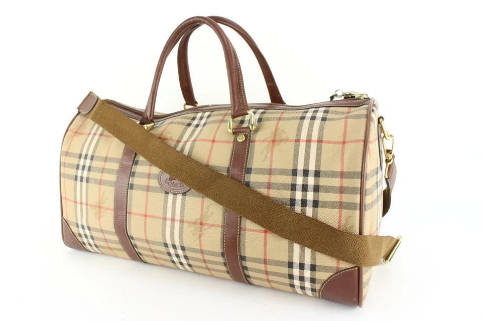 Burberrys Beige Nova Check Boston Duffle Bag with Strap 57b429s eBay