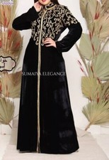 SALE Moroccan Dubai Kaftans Farasha Abaya Dress Very Fancy Long Velvet Dress SE