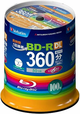 Verbatim Blank Blu-ray BD-R DL VBR260RP100SV1 50GB 1-6x 100 discs New
