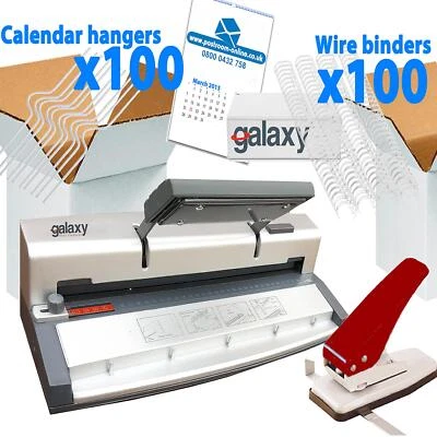 GALAXY PRINT FINISHING Galaxy G60 Calendar Making Pack / Kit Wire Binding, Binder, Punch, Hanger, Hooks